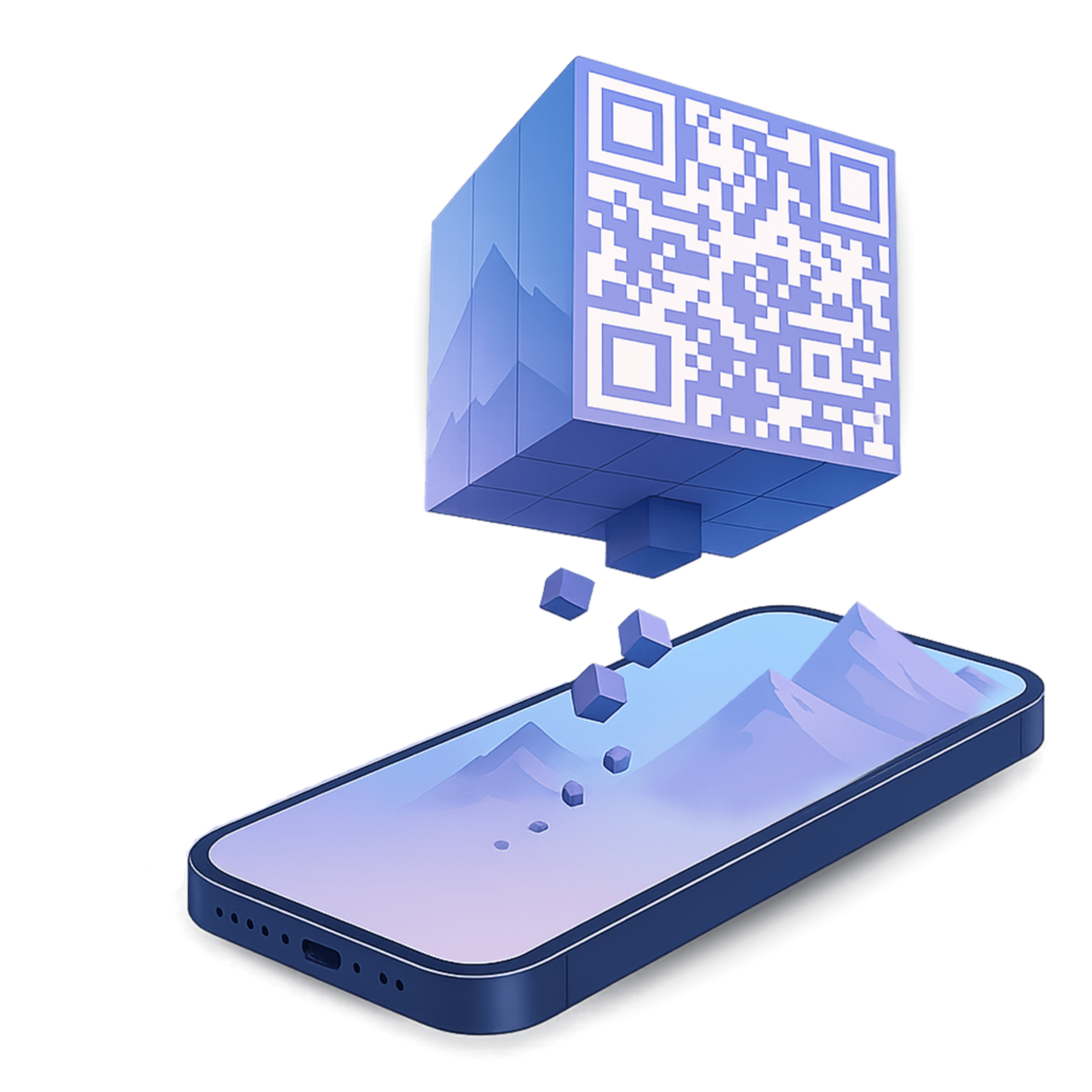 QR Code 3D Illustration